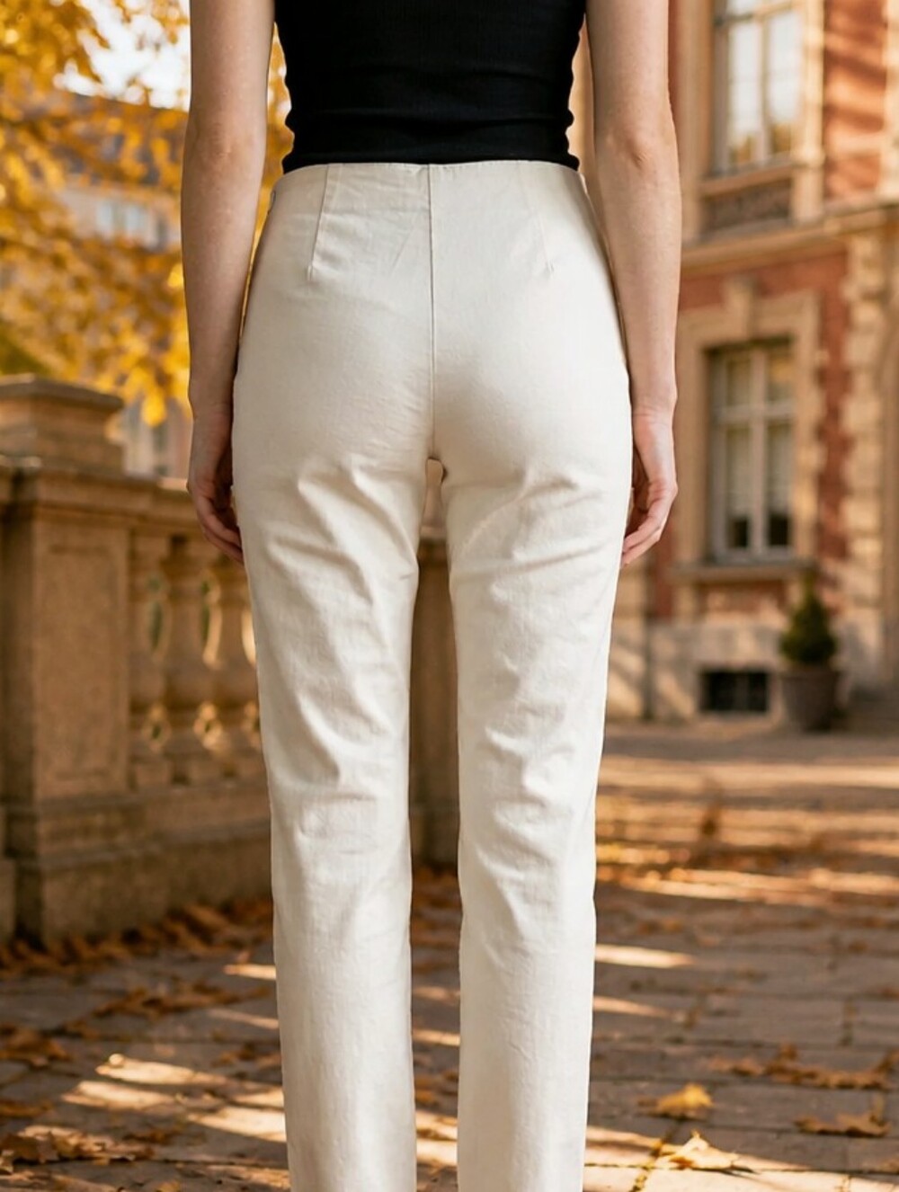 Lauren Jeans Co. Ralph Lauren Off White Straight Leg Pants Size 4 NWT - Picture 3 of 12